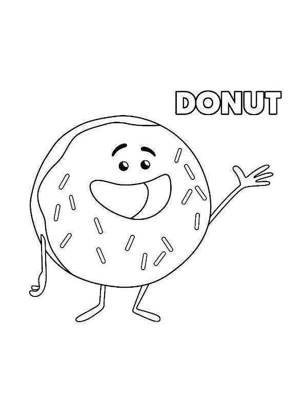 Print donut emoji movie kleurplaat